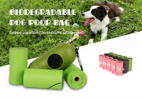 15 PCS/rollo Bolsas biodegradables de basura para mascotas Bolsa de camiseta Tipo de bolsas para perros Suministros de bolsas de caca