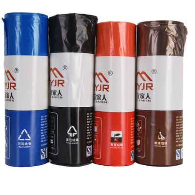 Bolsa de basura de plástico desechable con cuerda de tracción para forros de latas en material HDPE