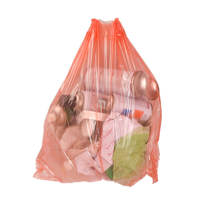 Bolsa de basura de plástico desechable con cuerda de tracción para forros de latas en material HDPE