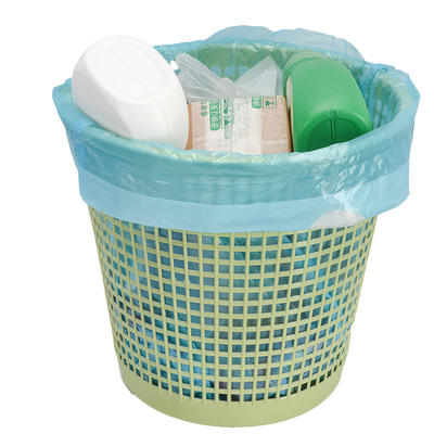 Bolsa de basura de plástico desechable con cuerda de tracción para forros de latas en material HDPE