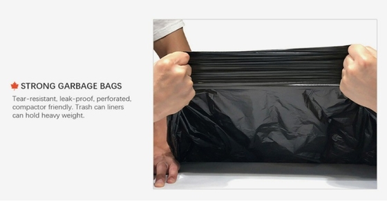 Bolsa de basura con cuerda de tracción personalizada de 30 galones en HDPE/LDPE/LLDPE para la eliminación conveniente de residuos