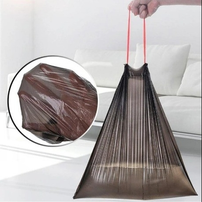 Verde 13 galones en relieve de la cuerda de tracción biodegradable bolsas de basura de basura Fuerte y resistente