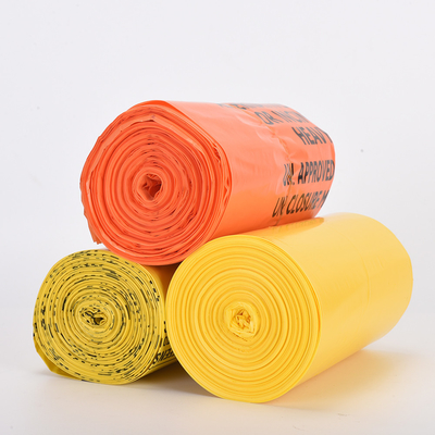Impresión personalizada de bolsas de desechos médicos de HDPE amarillo espeso para hospitales y clínicas