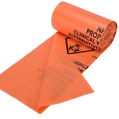 Impresión personalizada de bolsas de desechos médicos de HDPE amarillo espeso para hospitales y clínicas