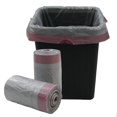 Bolsas de basura biodegradables de cuerdas de tracción de 13 galones con material HDPE y grosor de 5-50 micrómetros