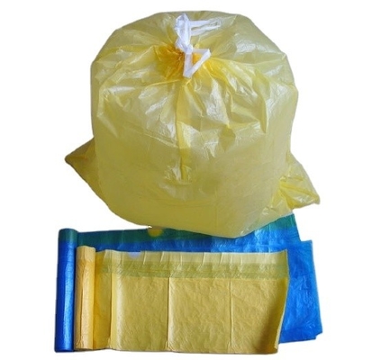 Bolsas de embalaje de basura de cocina grandes y altas verdes o personalizadas con cuerda de tira en rollo