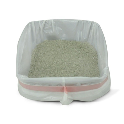 Pedido personalizado aceptado Jumbo Kitty Litter Box Liner con cierre de cuerda de tracción en beige