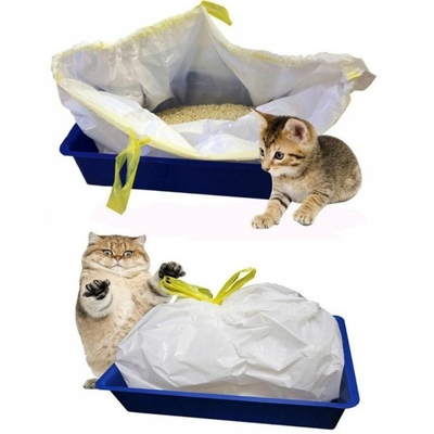 Pedido personalizado aceptado Jumbo Kitty Litter Box Liner con cierre de cuerda de tracción en beige