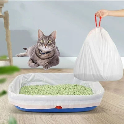 Bolsas gruesas de basura de gatos tamaño Jumbo con cierre de cuerda de tracción Pedido personalizado aceptado