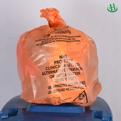 Directamente 30 galones de basura médica bolsas poli con seguridad y logotipo personalizado