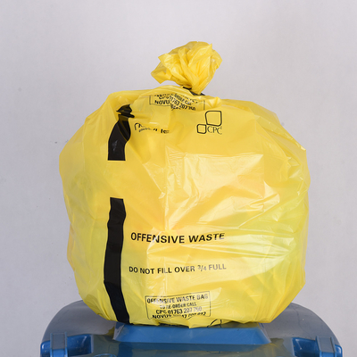 Autoclave rojo amarillo Bolsas de basura médica de plástico Bolsas de basura de residuos Bolsas de riesgo biológico en rollo