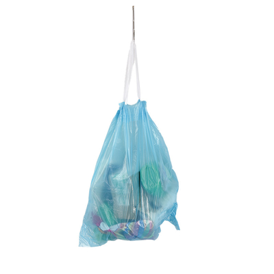 Saco de basura desechable de plástico personalizado con cuerda de tracción para clasificar la basura en los lugares de trabajo