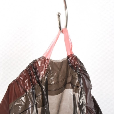 Sacos de basura de plástico para uso doméstico con cuerdas de tira en rollos con material HDPE/LDPE/LLDPE