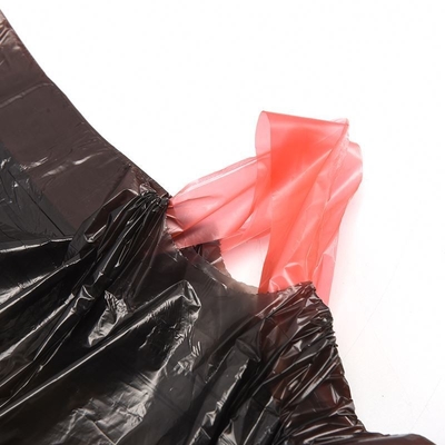 Sacos de basura de plástico para uso doméstico con cuerdas de tira en rollos con material HDPE/LDPE/LLDPE