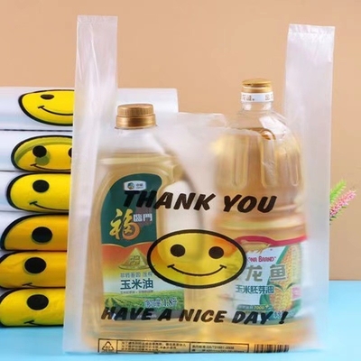 Bolsa de plástico camiseta Bolsa de compras hecha por con 5-100 mic Espesor HDPE/LDPE/LLDPE