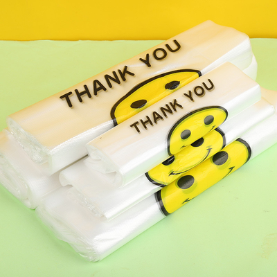 Bolsa de plástico camiseta Bolsa de compras hecha por con 5-100 mic Espesor HDPE/LDPE/LLDPE
