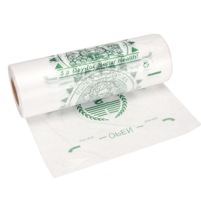 Opción de logotipo personalizado Plástico transparente de alta presión PE embalaje plano Producir bolsa en rollo