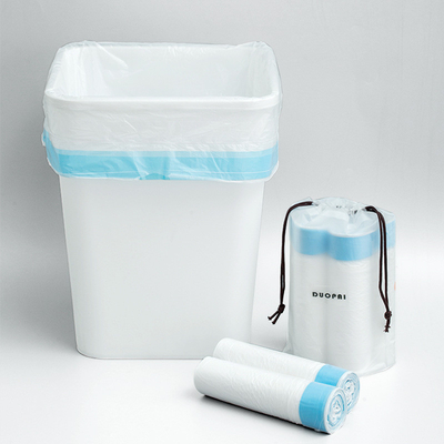Saco de basura portátil de cuerda de tracción para el hogar con logotipo personalizado y certificado de compostaje OK
