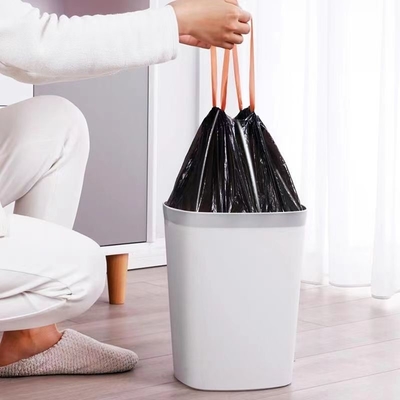 Saco de basura portátil de cuerda de tracción para el hogar con logotipo personalizado y certificado de compostaje OK