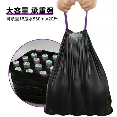 Logotipo personalizado Bolsas de basura de cuerdas de tira pequeñas 4 galones Verde para cocina u oficina