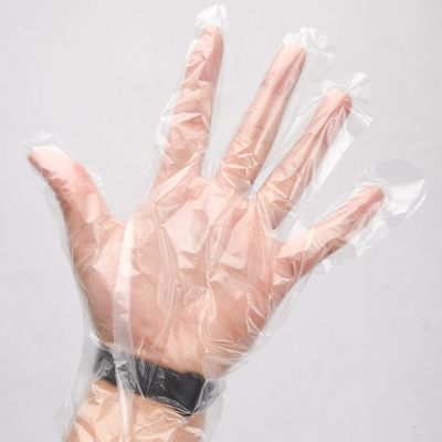 Manipulación de alimentos Oportunidad Selección PE plástico HDPE Guantes desechables en transparente