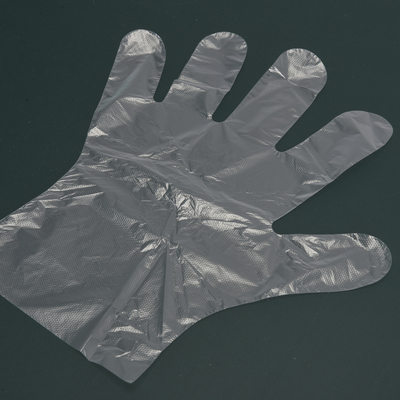 Manipulación de alimentos Oportunidad Selección PE plástico HDPE Guantes desechables en transparente