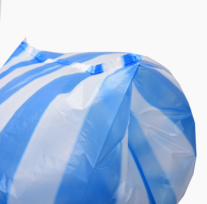 Bolsas de camisetas de color rayado OK Compost Bolsa de compras certificada Tamaño personalizado