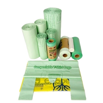 Bolsas de camisetas de compra de color PE biodegradables sostenibles y duraderas para el mercado de frutas