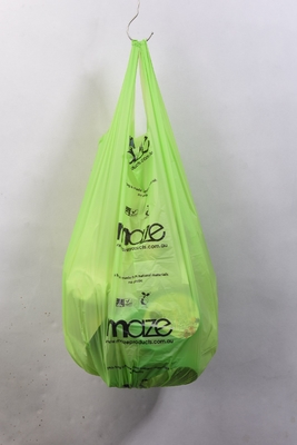 Embalaje de resina biodegradable certificado 100% fertilizante compostable bolsas de camisetas en rollo