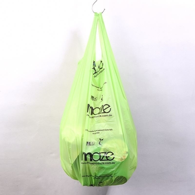 Embalaje de productos para el hogar Bolsa de compras de almidón de maíz biodegradable con tamaño personalizado
