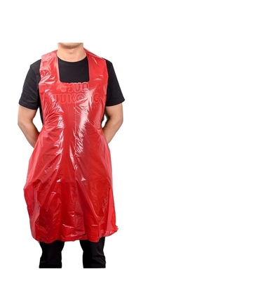Aprón de plástico desechable personalizado para aplicaciones impermeables y anti-aceite