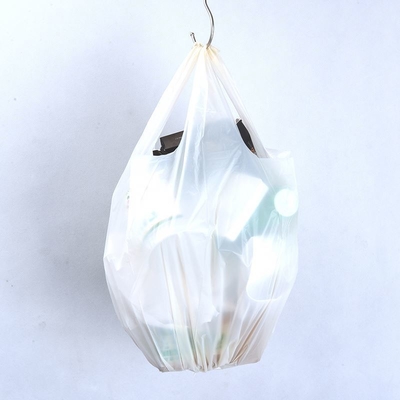 Impresión de camisetas biodegradables Embalaje de compras Bolsas de plástico con mango para el supermercado
