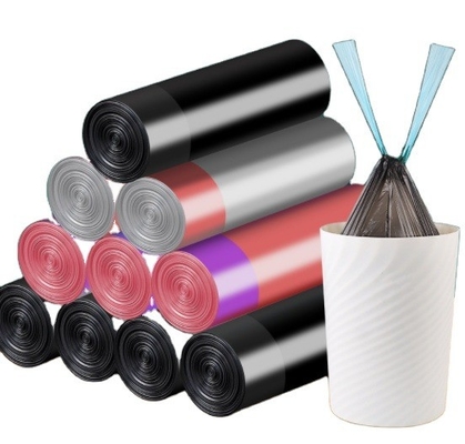 Saco de basura negro grueso portátil para recolección de basura personalizada
