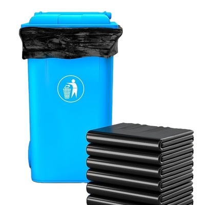 Bolsa de basura grande de plástico negro de boca plana y espesada Pedido personalizado de los fabricantes