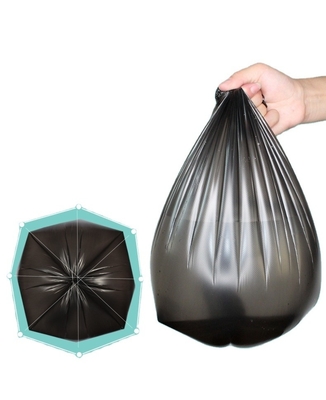 Bolsa de basura grande de plástico negro de boca plana y espesada Pedido personalizado de los fabricantes