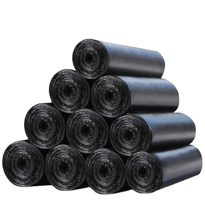 Bolsa de basura grande de plástico negro de boca plana y espesada Pedido personalizado de los fabricantes