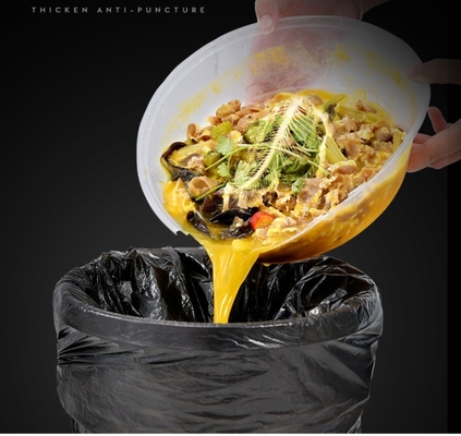Bolsas de basura selladas con estrellas fuertes de HDPE/LDPE/LLDPE negras para el revestimiento de cestas de residuos de oficina