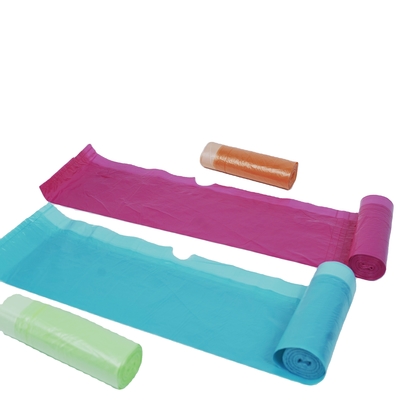 Bolsa de basura de PE reciclado de colores Bolsa de basura de cuerda para una solución ecológica de desechos