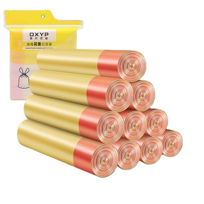 Sacos de basura biodegradables para el hogar con cuerda de tracción en rollos con certificado de compostaje correcto