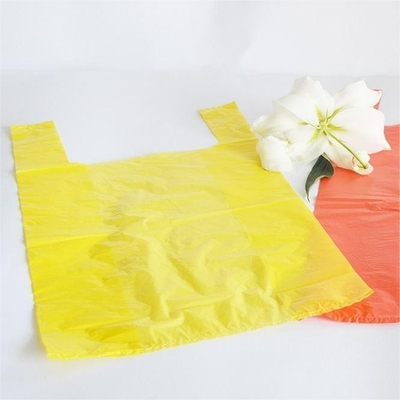 Bolsa de camiseta negra de plástico HDPE para compras en el supermercado
