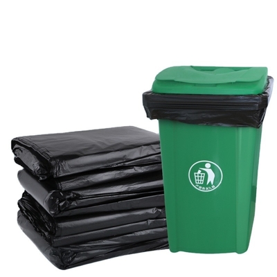 Bolsas de basura de plástico personalizadas con logotipo negro y material fuerte