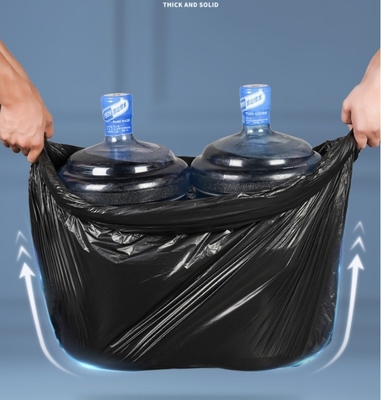 Bolsas de basura de plástico personalizadas con logotipo negro y material fuerte