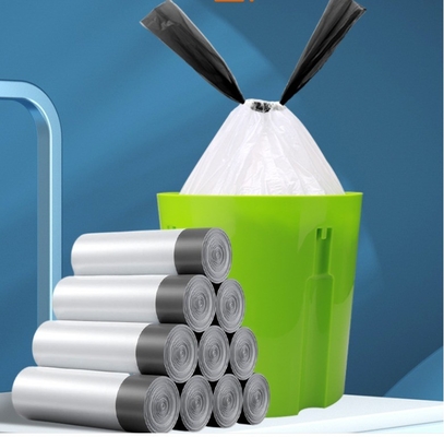 Saco de basura de PE de cierre automático portátil para el hogar con diseño personalizado