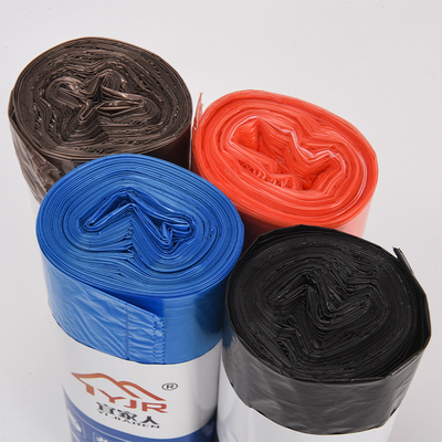 Bolsa de basura con cuerda de tracción de plástico HDPE de PLA biodegradable en rollo de pedido personalizado