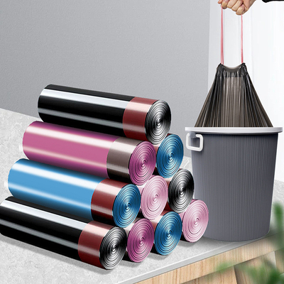 Saco de basura portátil de cuerda de tira para el hogar con diseño colorido para una gestión fácil de los residuos
