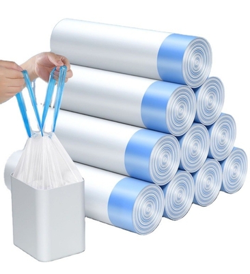 Logotipo personalizado acepta la personalización de la cuerda de dibujo Bolsa de basura de plástico con cuerda de dibujo
