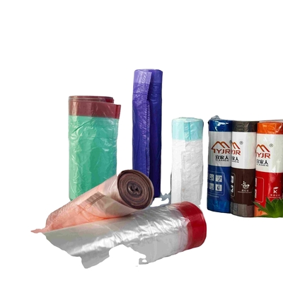 Saco de basura desechable de cuerda de tracción para el hogar con certificado OK Material HDPE de compost