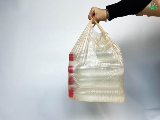 Bolsa perforada transpirable para frutas y verduras, bolsa de plástico espeso transparente blanca