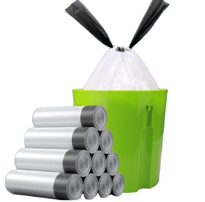 Logotipo Impreso Bolsas de basura de cuerda de tira para una recolección de basura fácil e higiénica