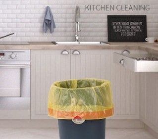 HDPE/LDPE/LLDPE/MDPE Bolsa de basura con cuerda de tira para la cocina Sala de estar Inodoro personalizado